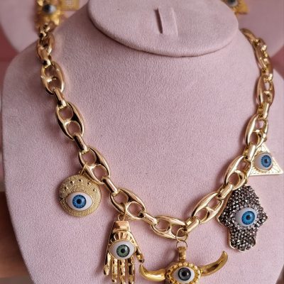 Collar chunky charms ojitos